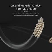 CVJ V2 1.25m Oxygen-free Copper Original 3.5mm Elbow Earphone Cable, Style:0.75mm with Mic(Black)