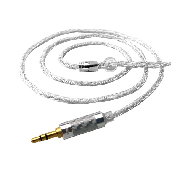 CVJ V3 1.2m 16 Cores Silver-plated 3.5mm Earphone Cable, Style:0.75mm(Silver)
