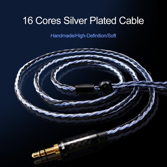 CVJ V3 1.2m 16 Cores Silver-plated 3.5mm Earphone Cable, Style:MMCX(Silver-Blue)