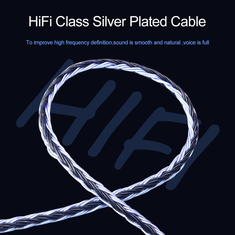 CVJ V3 1.2m 16 Cores Silver-plated 3.5mm Earphone Cable, Style:MMCX(Silver-Blue)