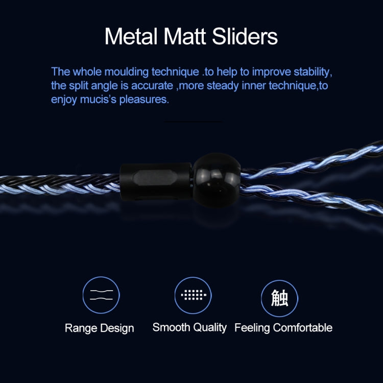 CVJ V3 1.2m 16 Cores Silver-plated 3.5mm Earphone Cable, Style:MMCX(Silver-Blue)