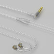 CVJ V7 1.25m 4-Cores Silver-plated 3.5mm Elbow Earphone Cable, Model:2 Pin No Mic(Silver) - Cable & Splitter by CVJ | Online Shopping South Africa | PMC TechLife | Buy Now Pay Later Mobicred