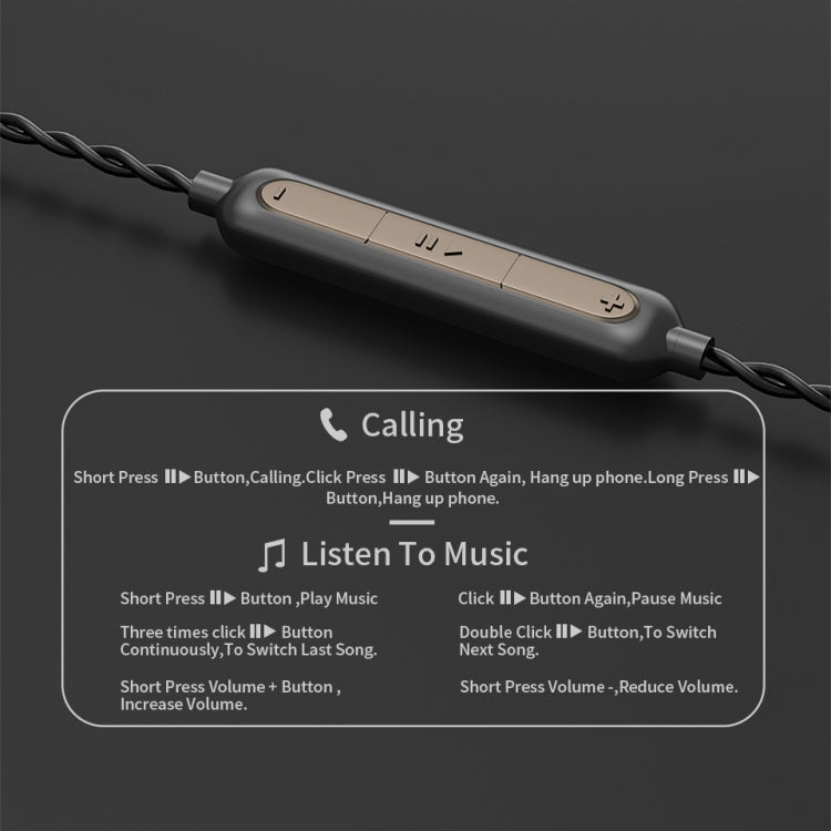 CVJ V6.TC 1.25m Type-C Digital Decoding Oxygen-free Copper Earphone Cable, Style:0.75mm(Black)