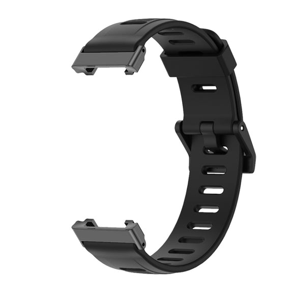 For Xiaomi Mi Band 7 Pro Mijobs Flat Hole TPU Watch Band(Black) - Watch Bands by MIJOBS