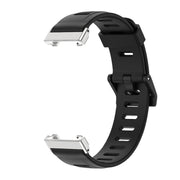 For Xiaomi Mi Band 7 Pro Mijobs Flat Hole TPU Watch Band(Black Silver) - Watch Bands by MIJOBS