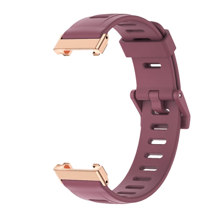 For Xiaomi Mi Band 7 Pro Mijobs Flat Hole TPU Watch Band(Wine Red Rose Gold) - Watch Bands by MIJOBS