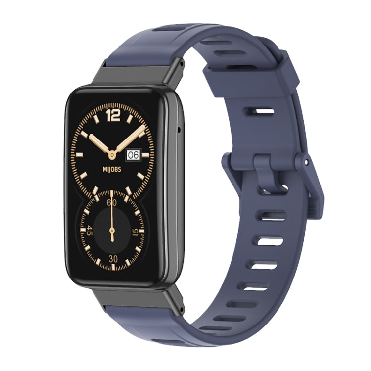 For Xiaomi Mi Band 7 Pro Mijobs Flat Hole TPU Watch Band(Blue Black) - Watch Bands by MIJOBS