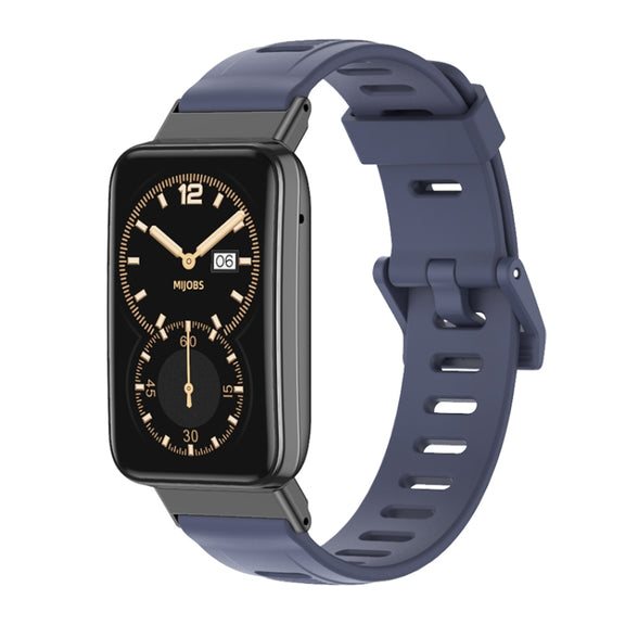 For Xiaomi Mi Band 7 Pro Mijobs Flat Hole TPU Watch Band(Blue Black) - Watch Bands by MIJOBS