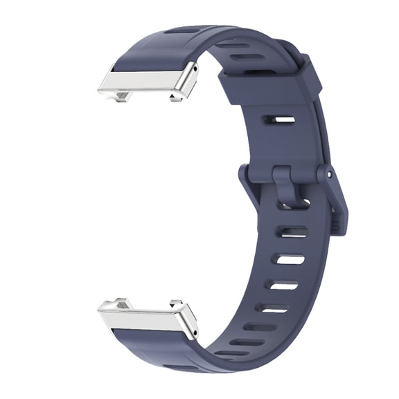 For Xiaomi Mi Band 7 Pro Mijobs Flat Hole TPU Watch Band(Blue Silver) - Watch Bands by MIJOBS