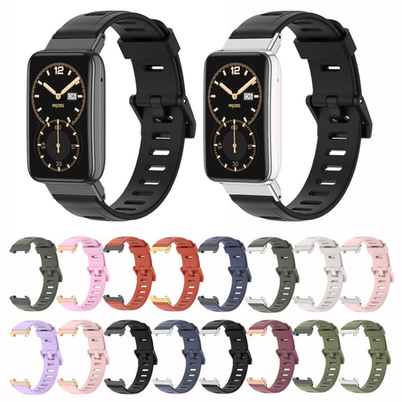 For Xiaomi Mi Band 7 Pro Mijobs Flat Hole TPU Watch Band(Blue Black) - Watch Bands by MIJOBS