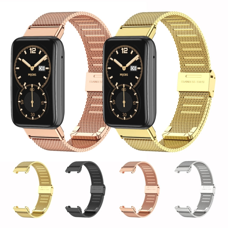 For Xiaomi Mi Band 7 Pro Mijobs Milan Buckle Stainless Steel Watch Band(Silver) - Watch Bands by MIJOBS