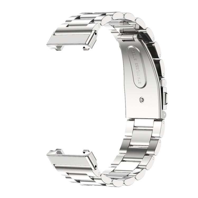 For Xiaomi Mi Band 7 Pro Mijobs Three-bead Metal Stainless Steel Watch Band(Silver)