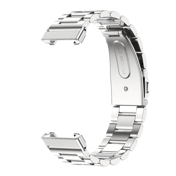 For Xiaomi Mi Band 7 Pro Mijobs Three-bead Metal Stainless Steel Watch Band(Silver)