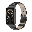For Xiaomi Mi Band 7 Pro Mijobs Genuine Leather Top Layer Cowhide Watch Band(Black) - Watch Bands by MIJOBS