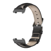 For Xiaomi Mi Band 7 Pro Mijobs Genuine Leather Top Layer Cowhide Watch Band(Bamboo Black)
