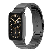 For Xiaomi Mi Band 7 Pro Mijobs Bamboo Stainless Steel Metal Watch Band(Black) - Watch Bands by MIJOBS