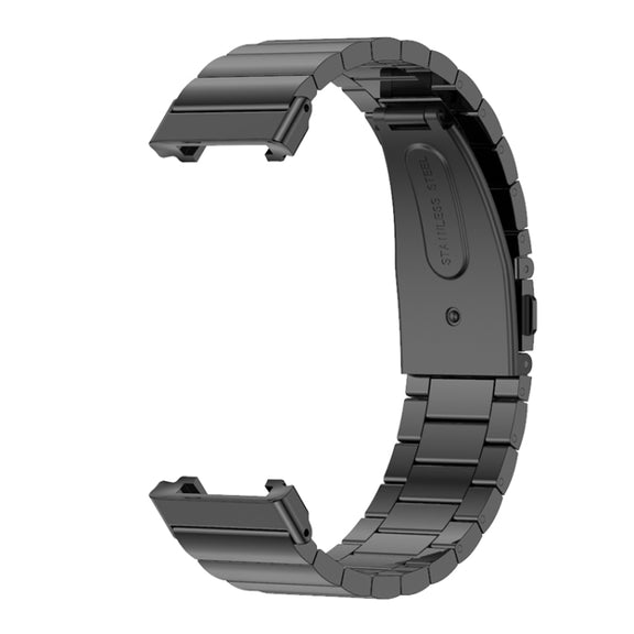 For Xiaomi Mi Band 7 Pro Mijobs Bamboo Stainless Steel Metal Watch Band(Black) - Watch Bands by MIJOBS