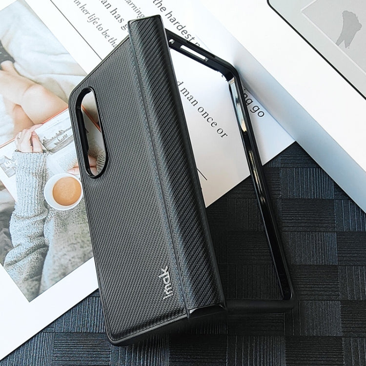 For Samsung Galaxy Z Fold4 5G IMAK Ruiyi Series Carbon Fiber PU + PC Phone Case(Black)