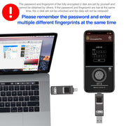 64GB NK-828 8 Pin + USB 2 in 1 Zinc Alloy U Disk with Fingerprint Unlock