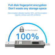 128GB NK-828 8 Pin + USB 2 in 1 Zinc Alloy U Disk with Fingerprint Unlock