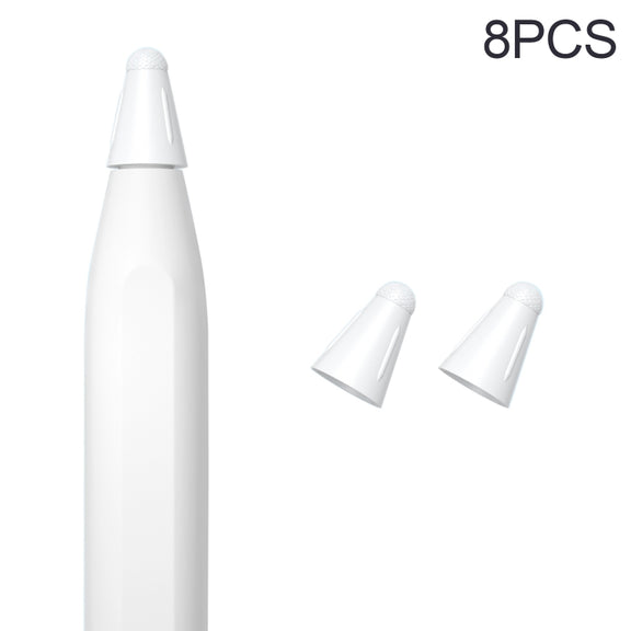 8 PCS / Set Fiber Texture Nib Protector For Apple Pencil(White)