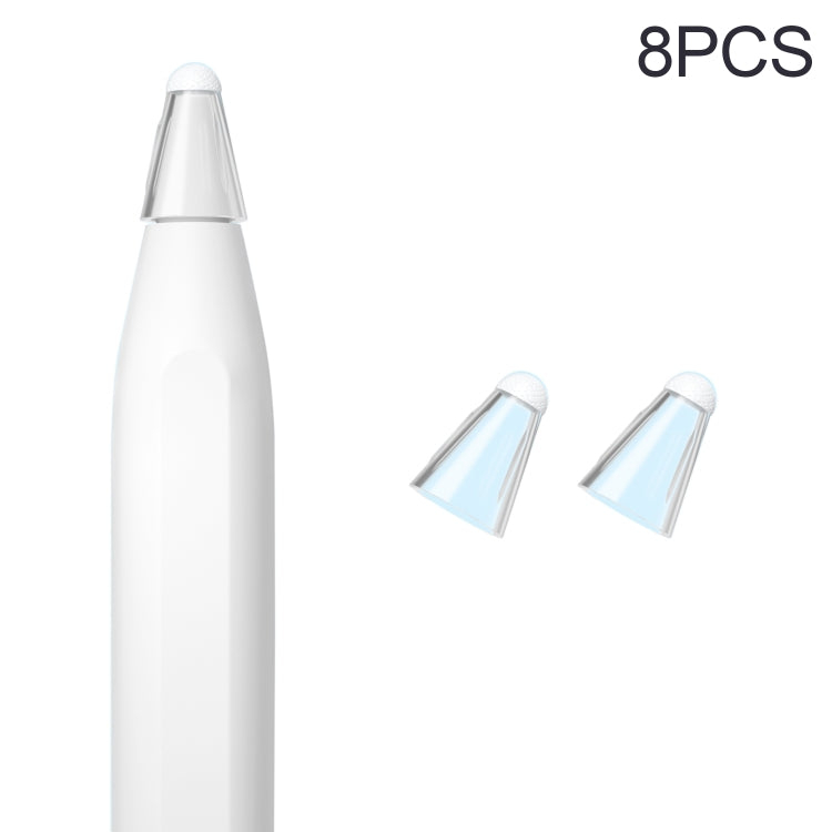 8 PCS / Set Fiber Texture Nib Protector For Apple Pencil(Transparent)