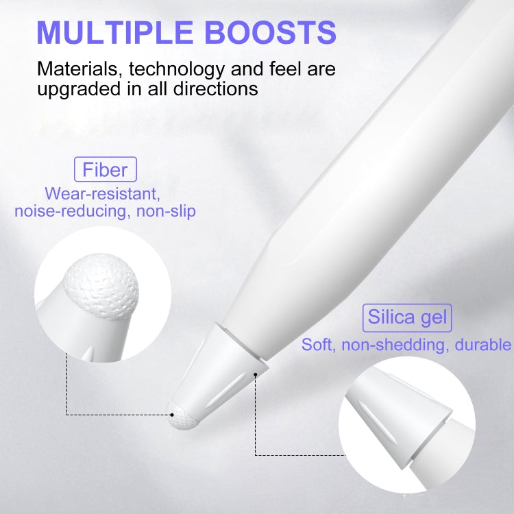 8 PCS / Set Fiber Texture Nib Protector For Apple Pencil(Pink)
