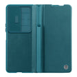 For Samsung Galaxy Z Fold4 5G NILLKIN QIN Series Pro Sliding Camera Cover Design Leather Phone Case(Cyan) - Galaxy Z Fold4 5G Cases by NILLKIN | Online Shopping South Africa | PMC TechLife | Buy Now Pay Later Mobicred