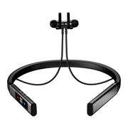 k18 Wireless Bluetooth Neck-mounted Magnetic Noise Cancelling Earphone with Digital Display Function(Silver)