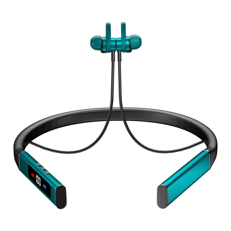 k18 Wireless Bluetooth Neck-mounted Magnetic Noise Cancelling Earphone with Digital Display Function(Blue)
