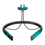 k18 Wireless Bluetooth Neck-mounted Magnetic Noise Cancelling Earphone with Digital Display Function(Blue)