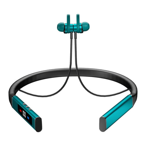 k18 Wireless Bluetooth Neck-mounted Magnetic Noise Cancelling Earphone with Digital Display Function(Blue)