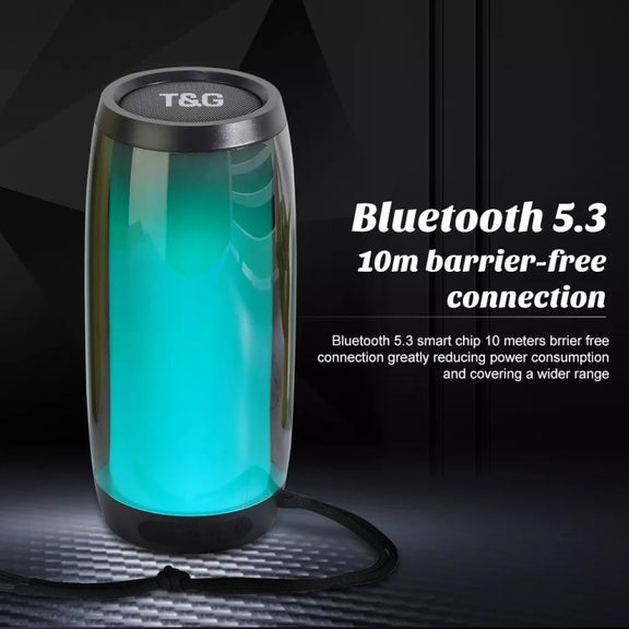 T&G TG335 1800mAh Portable Color LED Wireless Bluetooth Speaker(Black)