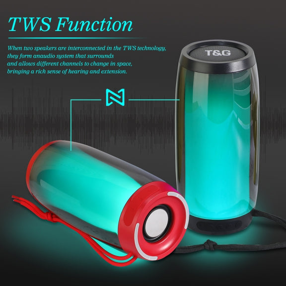 T&G TG335 1800mAh Portable Color LED Wireless Bluetooth Speaker(Black)