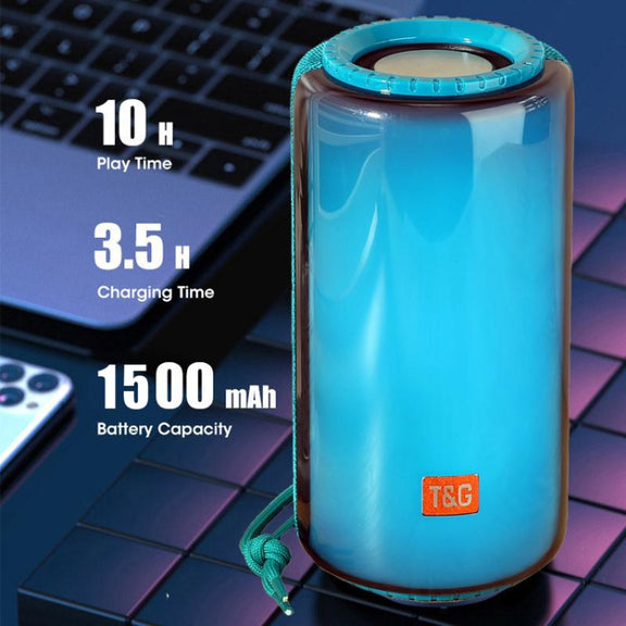 T&G TG639 10W Portable LED Light TWS Wireless Bluetooth Speaker(Green)