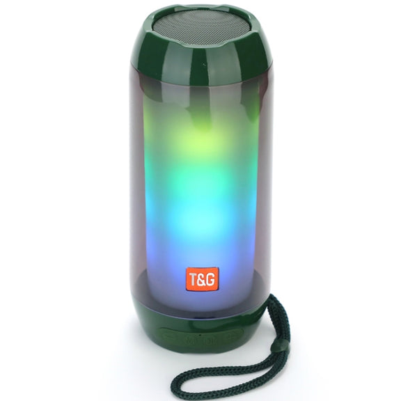 T&G TG643 Portable LED Light Water-resistant Subwoofer Wireless Bluetooth Speaker(Green)