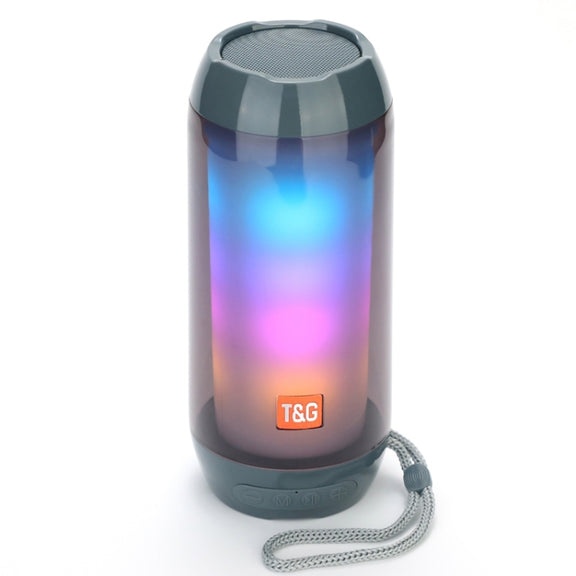 T&G TG643 Portable LED Light Water-resistant Subwoofer Wireless Bluetooth Speaker(Grey)
