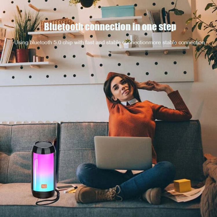 T&G TG643 Portable LED Light Water-resistant Subwoofer Wireless Bluetooth Speaker(Red)