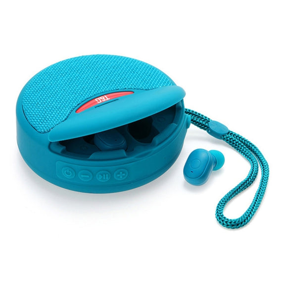 T&G TG808 2 in 1 Mini Wireless Bluetooth Speaker Wireless Headphones(Light Blue)