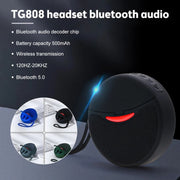 T&G TG808 2 in 1 Mini Wireless Bluetooth Speaker Wireless Headphones(Black)