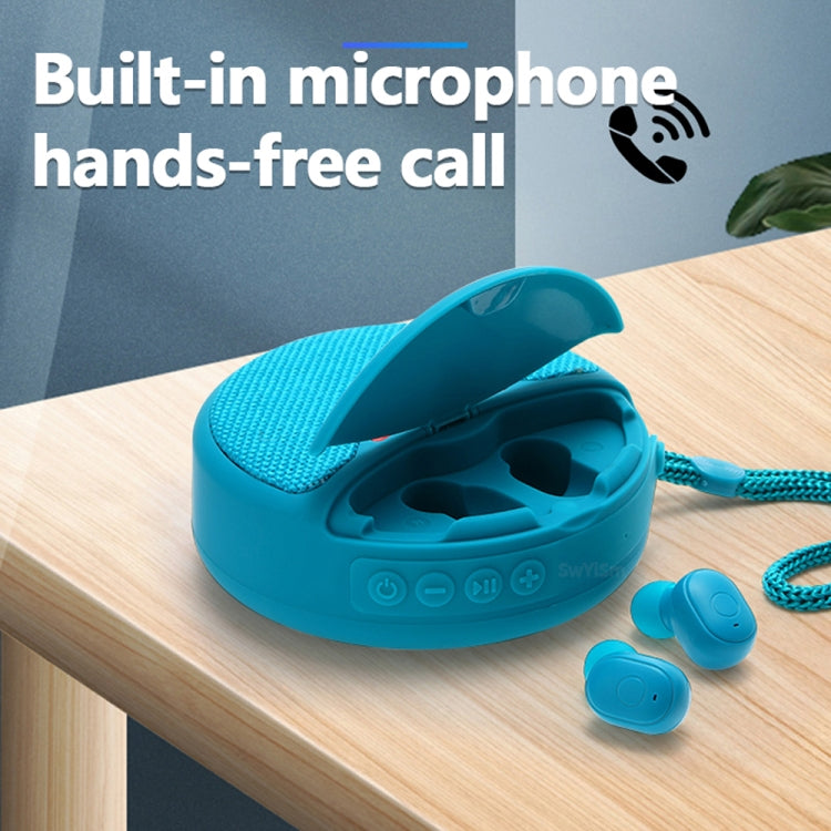 T&G TG808 2 in 1 Mini Wireless Bluetooth Speaker Wireless Headphones(Light Blue)