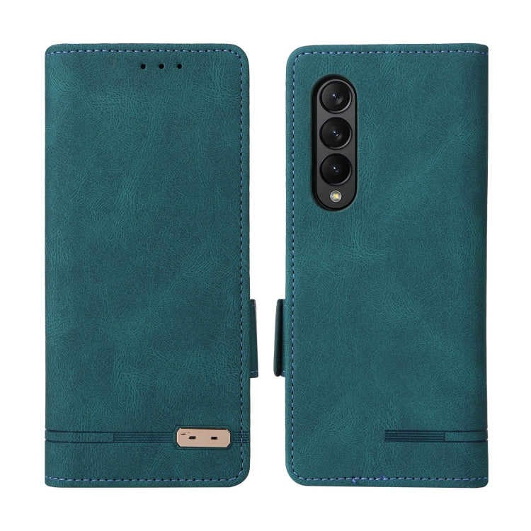 For Samsung Galaxy Z Fold4 Magnetic Clasp Flip Leather Phone Case(Green)