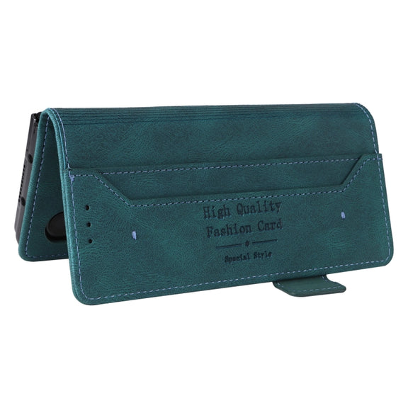 For Samsung Galaxy Z Fold4 Magnetic Clasp Flip Leather Phone Case(Green)