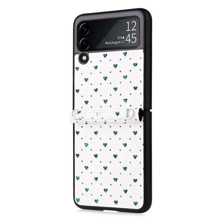 For Samsung Galaxy Z Flip3 5G Colorful Love Lanyard Phone Case(Green)