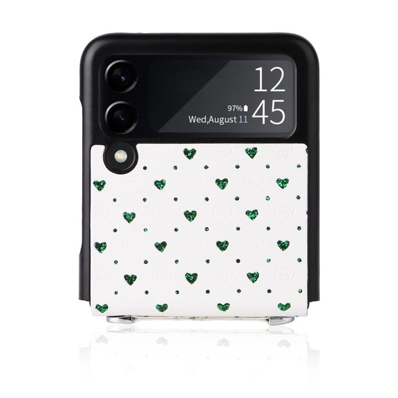 For Samsung Galaxy Z Flip3 5G Colorful Love Lanyard Phone Case(Green)