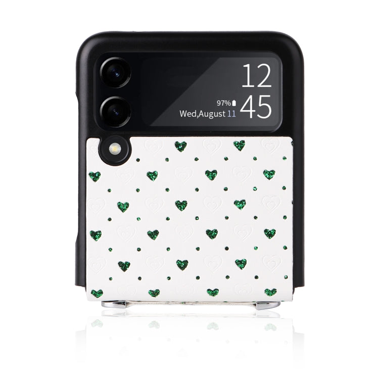 For Samsung Galaxy Z Flip3 5G Colorful Love Lanyard Phone Case(Green)