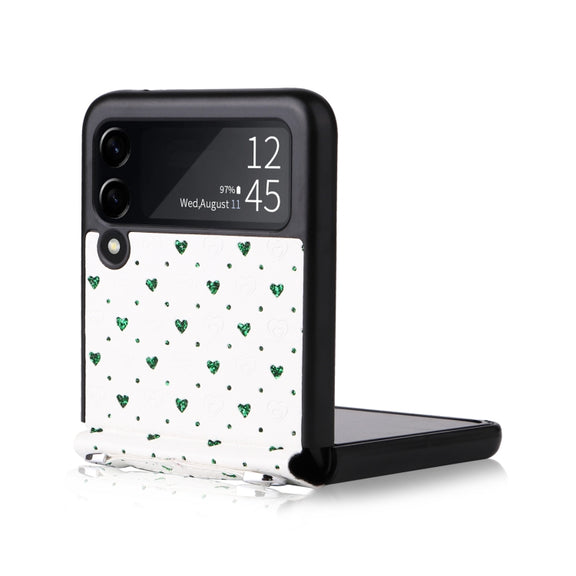 For Samsung Galaxy Z Flip3 5G Colorful Love Lanyard Phone Case(Green)