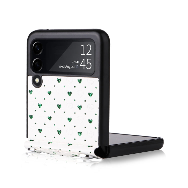 For Samsung Galaxy Z Flip3 5G Colorful Love Lanyard Phone Case(Green)