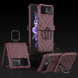 For Samsung Galaxy Z Flip4 GKK Sliding Camshield Magnetic Armor Flip Phone Case with Ring Holder(Wine Red) - free shipping - PMC TechLife - Order now!