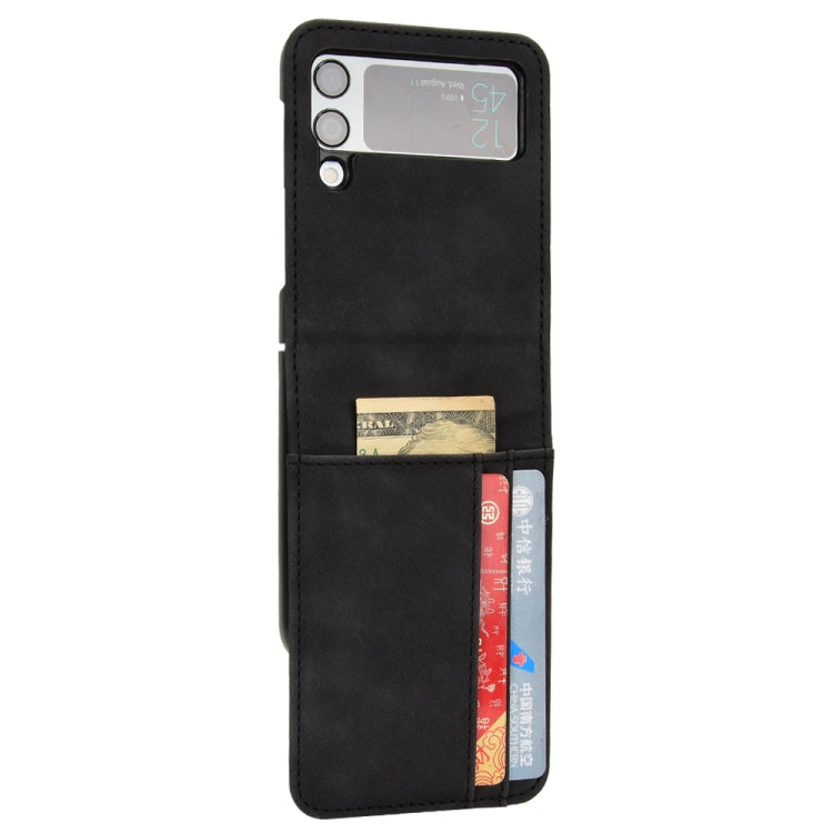 For Samsung Galaxy Z Flip4 5G Skin-feeling Half-split External Card Slot Folding Phone Case(Black)